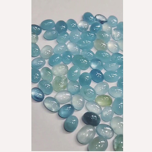 323 piezas de Aguamarina natural 7x5 8x6 9x7 11x9 12x10 14x10mm ovalada 5 6 7mm redonda 10x5mm Marquesa cabujón 515 CTS lote EE. UU. $145 todo - Product Image 4