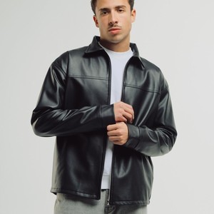 Blouson aviateur d'hiver en cuir véritable 100% sur mesure d'Alphatek International pour homme, fermeture éclair, col rabattu, écologique - Product Image 5