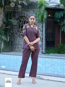 Exclusif été fait à la main rayonne crêpe Co-Ord ensemble fil de viscose pour les fêtes tarif de gros - Product Image 4