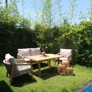 Juego de sofá ecológico de madera maciza minimalista moderno personalizado, mesa de centro para uso en exteriores, logotipo de Color personalizable de alta calidad - Product Image 4