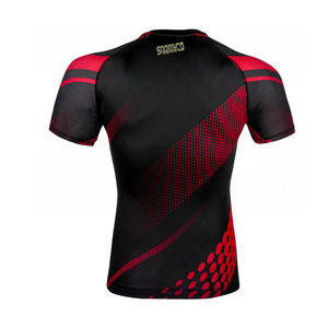 Protection contre les éruptions cutanées noires imprimées. Chemise de Compression à manches courtes, chemises d'entraînement et protection contre les éruptions cutanées pour MMA - Product Image 1