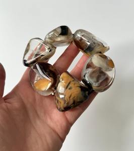 Européen américain printemps été mode écologique acrylique personnalisable largeur de bande Macaron coloré carré café géométrique - Product Image 5