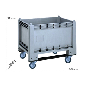 Carvel 1000x700x800mm boîte-palette en polypropylène avec roues et 2 traverses, 285lt - Product Image 2