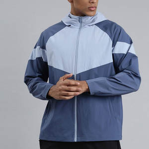 แจ็กเก็ตกันลมมีฮู้ดผ้าไนลอนสำหรับผู้ชาย, แจ็คเก็ตลำลองมีสไตล์ระบายอากาศได้สำหรับกีฬากลางแจ้งและวิ่งมีซิปสำหรับผู้ชาย - Product Image 6