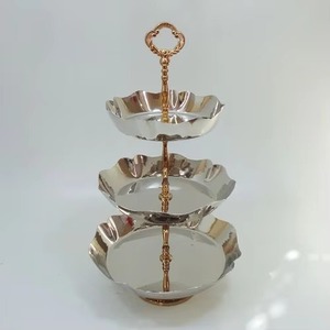 Top Tendance Luxueux Fabuleux Argent Plaqué Et Laiton Fruit Servant Bol Décoratif Antique Fabuleux Plateau À Deux Niveaux - Product Image 1