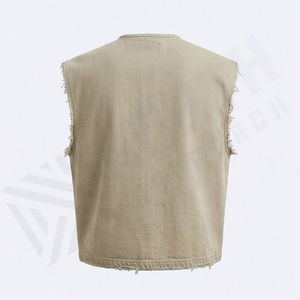 Gilet en jean pour homme et femme, tenue tendance, veste sans manches, style rétro moderne, coupe ajustée, élégant, décontracté, tendance, vêtements streetwear - Product Image 2
