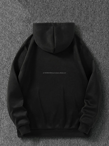 Sweats à capuche surdimensionnés en coton français de haute qualité, molleton épais, épaules tombantes, logo personnalisé, sweats à capuche pour hommes - Product Image 2