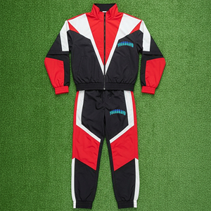 Custom Made Affordable Price2-Pieces Stand Up Collar Zip Up <b>Jacket</b> & Pants Set Custom Printed Logo Nylon Sweat <b>suit</b> - Product Image 1