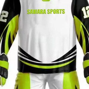 Camisetas de hockey sobre hielo con diseño personalizado, impresión sublimada con el logotipo del equipo, juego de uniformes con nombre y número de sarga - Product Image 3