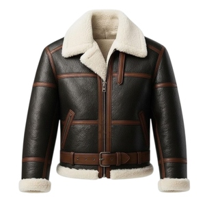 Veste en cuir d'agneau véritable pour homme, conçue pour les performances hivernales, avec doublure en peau de mouton entière et une finition extérieure élégante et intemporelle - Product Image 2