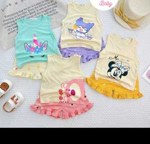 คอลเลคชั่นฤดูใบไม้ผลิฤดูร้อนทรงปกติชุดเสื้อยืดและกางเกงขาสั้นสีล้วนผ้าถักผ้ายืดเล็กน้อยผสมผ้าฝ้าย100% - Product Image 2