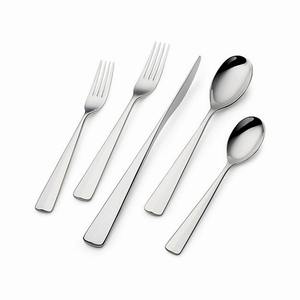 ชุดช้อนส้อม5ชิ้นพร้อมด้ามจับที่สง่างามและละเอียดอ่อนสไตล์อเมริกันเครื่องเงินสแตนเลสน้ำหนักเบา - Product Image 1