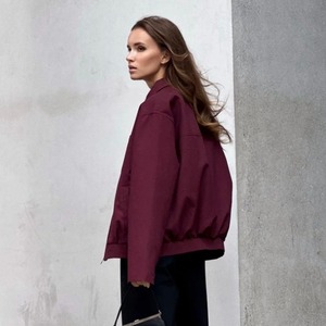 แจ็คเก็ตลำลองของผู้หญิงเสื้อโค้ทเสื้อนอกแขนยาวเสื้อหลวมลำลอง2024มีซิป - Product Image 2