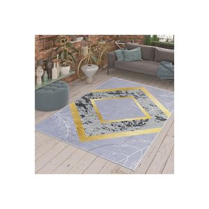 Alfombra de poliéster con detalle de oro gris, patrón rectangular abstracto, Alfombra de salón de pared a pared para dormitorios de adolescentes, coches, impresión Digital - Product Image 4