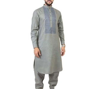 Robes 2 pièces traditionnelles de style afghan pour hommes 100% Top High Quality Material Made Men Afghan Shalwar Kameez Dress Breathable - Product Image 5