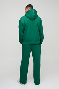 ชุดเสื้อผ้า2ชิ้นสำหรับผู้ชายชุดเสื้อผ้าแนวสตรีทมีฮู้ดและกางเกงขายาวผ้าฝ้าย100% ขนาดใหญ่ออกแบบปักโลโก้ได้ตามต้องการ - Product Image 2