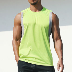 T-shirt Muscle sans manches pour hommes T-shirt débardeur blanc solide T-shirts de gymnastique d'été chauds T-shirts en maille pour hommes - Product Image 6