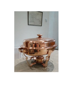 Elégant chauffe-plat rond en métal en acier inoxydable avec couvercle en métal transparent pour la restauration et les fêtes - Product Image 4