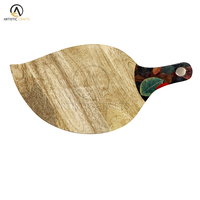 Duurzame Mango Hout Snijplank Hars Inlay Bamboe Serveerplank Voor Keuken Pizza Voedsel Hakken Keukengerei