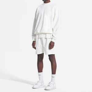 Ensemble sweatshirts et shorts design en éponge pour hommes ensemble de survêtements ensemble de shorts 2 pièces à col rond personnalisés - Product Image 5