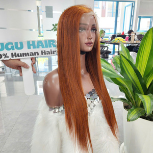 Perruque en cheveux humains vietnamiens 100% naturels, lisses, 30 pouces, ombré brun, vague profonde, double trame, longue longueur, transparente, fournisseur direct - Product Image 3