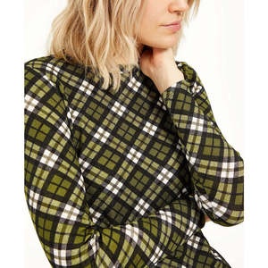 Top a maniche lunghe a quadri verde da donna Michael Kors, taglia Small-Regular & Petite, Collezione Autunno - Product Image 3