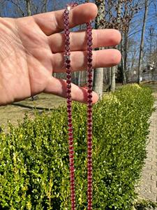 Popular Style Ruby Red Moissanite Diamond <b>Tennis</b> Chain With Gold Plated 925 <b>Silver</b> Iced Out Fine Jewelry For Birthday Gift - Product Image 2