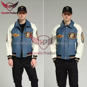 Veste de moto d'hiver pour hommes, élégante, personnalisée, en cuir véritable de haute qualité, broderie de capuche à col montant, vêtements d'extérieur personnalisés pour motocyclistes - Product Image 3