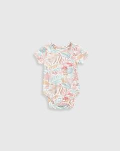 บอดี้สูทแขนยาวสำหรับเด็กทารกหญิง, บอดี้สูทแพ็คผ้าฝ้ายลายดอกไม้3 100% นุ่มสบายเป็นพิเศษฤดูร้อน - Product Image 4