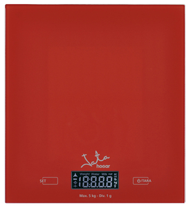 Bilancia da cucina Temperit con touchscreen rosso e vetro di sicurezza, fino a 5 kg. (Jata 729R) - Product Image 2