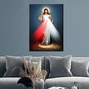 Tableau sur toile imprimé moderne représentant l'art divin de Jésus-Christ, encadré pour exposition en galerie - Product Image 1