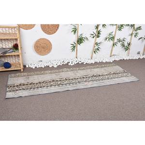 พรมขนสัตว์คลาสสิกวินเทจ7.3ft 2.7 x ดีไซน์แบบปะต่อสีน้ำตาลเบจพรมกำมะหยี่มีแผ่นยางรองสำหรับห้องโถง - Product Image 2