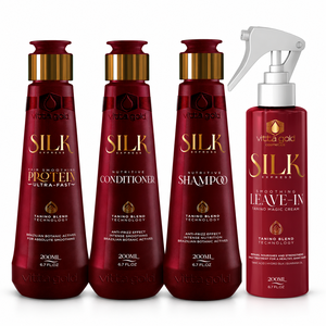 Silk Express Tanino Blend <b>Travel</b> Kit Ultra-Fast Protein <b>Shampoo</b> <b>Conditioner</b> <b>and</b> Leave-In (200ml Each) - Product Image 4