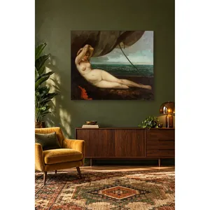 Fida Courbet Femme allongée au bord de la mer Impression sur toile - Product Image 1