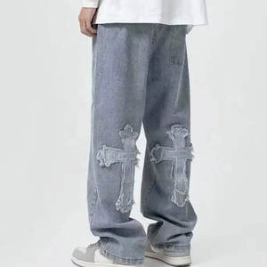กางเกงยีนส์ระบายอากาศได้ดีสำหรับผู้ชายแฟชั่นใหม่แบบลำลองกางเกงยีนส์ทรงหลวมสำหรับผู้ชายขายส่ง - Product Image 2
