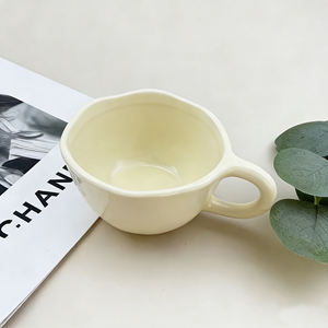 Tazas de Café Gruesas Hechas a Mano con Forma Irregular, Taza de Cerámica para Té con Leche, Estilo Coreano, Taza de Desayuno para Avena, Vajilla - Product Image 1