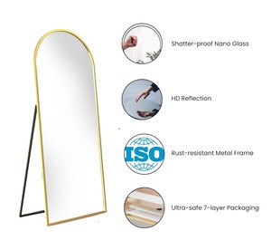 Espejo de Cuerpo Entero Colgante de Metal de Primera Calidad, Espejo de Pared Moderno de Cuerpo Entero, Hecho a Mano, Color Personalizado, 4 mm de Grosor, para Dormitorio - Product Image 3