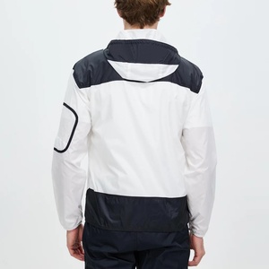 OEM Hombres Liso Blanco Negro Color Chaqueta Impermeable de Alta Calidad de Tela de Poliéster de Gran Tamaño Cremallera Estilo Chaqueta Cortavientos Para Hombres - Product Image 3