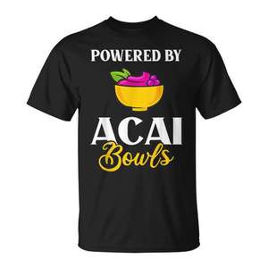T-Shirt Promocional de Smoothie Saludable de Açaí Brasileño con Jugo de Frutas Rojas - Product Image 1