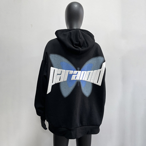Belle couleur papillon sweats à capuche à la mode pour les femmes sweat à capuche surdimensionné femmes personnalisé papillon bouffée impression à capuche - Product Image 4