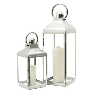 Linterna de tarro de vela redonda disponible de Metal y vidrio colgante para decoración de hogar y jardín, decoración de Metal de acero inoxidable para el hogar - Product Image 5