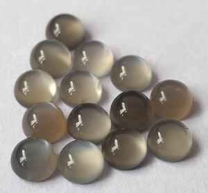 Pierre de lune grise naturelle ronde 6mm Cabochon dos plat-Cabochon de pierre de lune grise flashy de qualité supérieure pierre précieuse ronde en vrac - Product Image 6