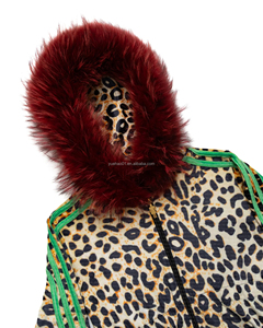 Sudadera Personalizada de Forro Polar Extra Grande con Estampado de Leopardo y Guepardo, con Brillantina, Diamantes de Imitación y Cremallera, Unisex, para Invierno, 450 g/m² - Product Image 4