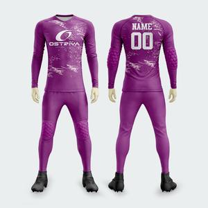 <b>Heat</b>-Transfer Printed Polyester <b>Padded</b> Soccer Goalkeeper Jersey Customized Goalkeeper Uniform solid pattern - Product Image 3