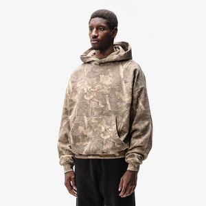 Meilleure qualité hommes Streetwear surdimensionné Camo à capuche épaule tombante pull à manches longues respirant adulte hommes Camo Hoodies - Product Image 2