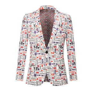 Conjuntos Casuales de Moda para Hombre Chaqueta y Pantalones Traje de 2 Piezas para Boda o Fiesta Traje con Impresión 3D Disfraz para Adulto - Product Image 4