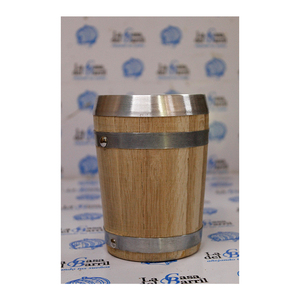 Barril de madera vintage elegante y duradero de 400ml con taza de aluminio Solución de almacenamiento de cerveza para bares y hogares - Product Image 1