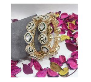 Exquisite Antique Look Gold Plated Openable <b>Bangles</b> Ethnic Wear for Functions Two Pair Of <b>Bangle</b> <b>Set</b> for Women Girl for Festival - Product Image 1