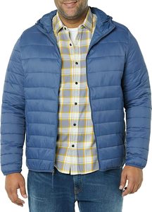 Men's Lightweight Water-Resistant Black Hooded Puffer <b>Jacket</b> Custom Navy Puffer <b>Jacket</b> for Men - Product Image 6