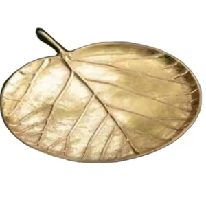 Accessoires de vaisselle Plat de service rond en fer doré Noix décoratives Snacks Plateau de service et plateaux au prix le plus bas - Product Image 1